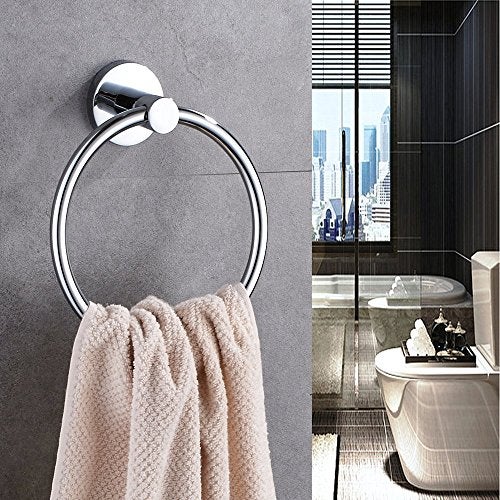 Handy Bathroom Accessories Stainless Steel Round Shape Towel Ring |Napkin Holder 2pcs - Image 2