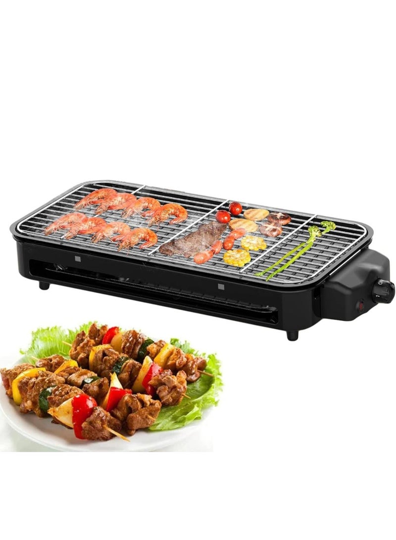 شواية كهربائية 2 في 1 للشواء - شواية داخلية/خارجية بدون دخان مع صفيحة غير لاصقة وأنبوب تسخين مزدوج للشواء والقلي - Image 1