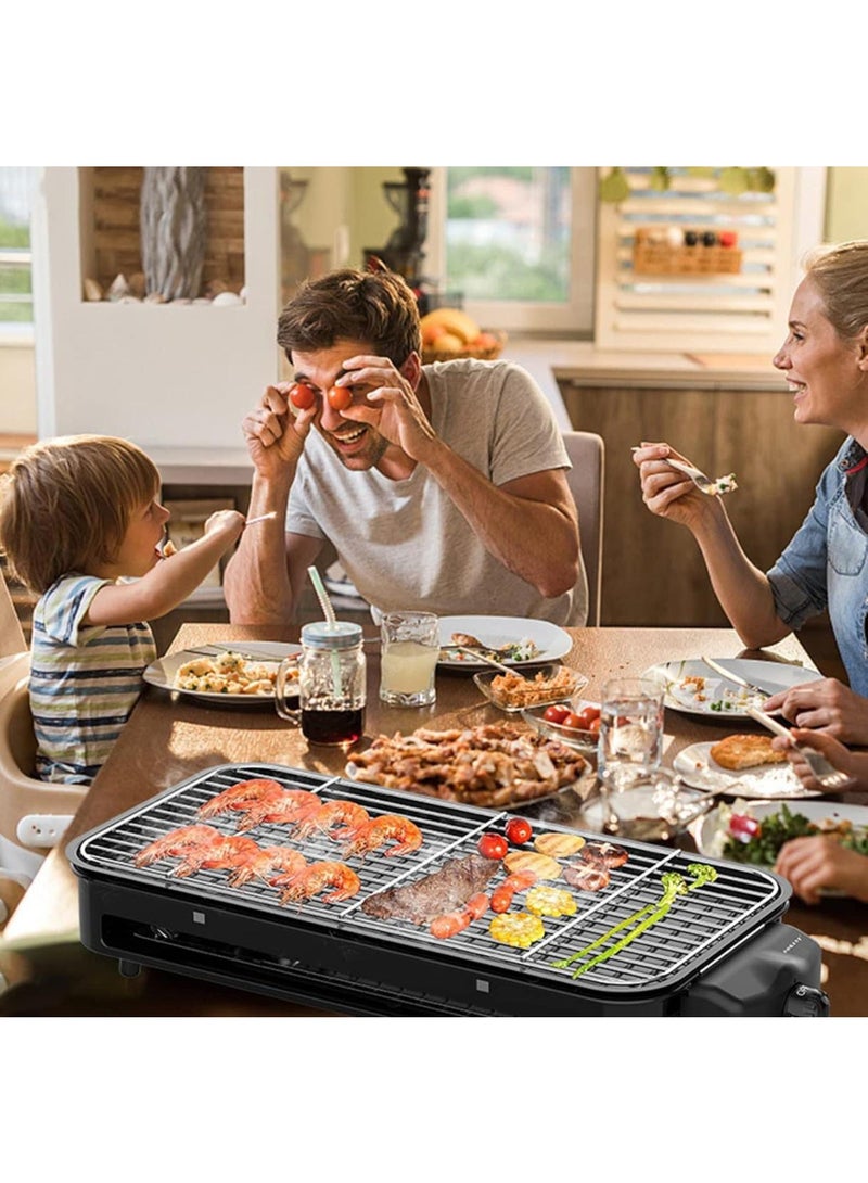 شواية كهربائية 2 في 1 للشواء - شواية داخلية/خارجية بدون دخان مع صفيحة غير لاصقة وأنبوب تسخين مزدوج للشواء والقلي - Image 5