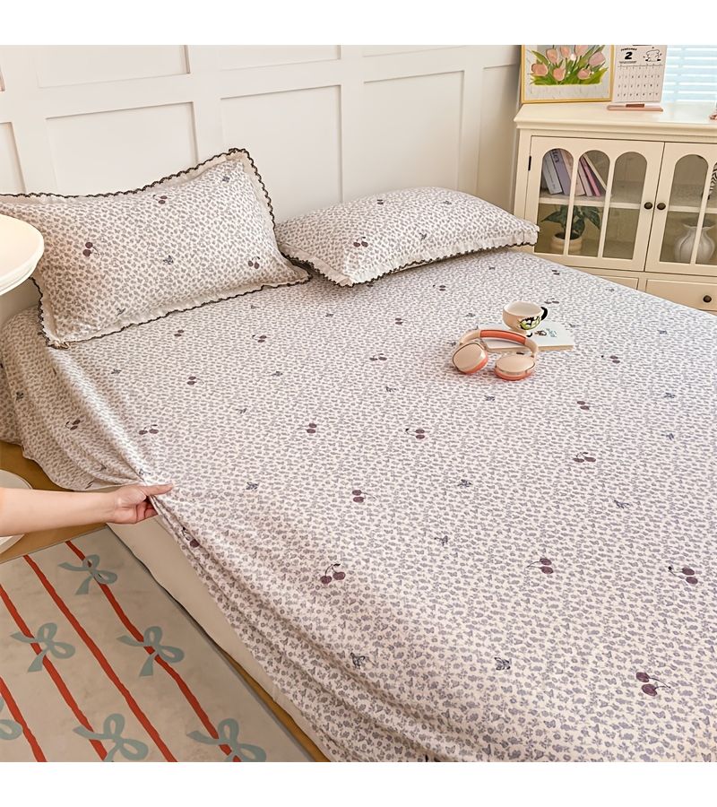1pc Spring Warm Sun Bed Sheet 78.74 by 94.49 Inches Polyester Fiber Soft Breathable Machine Washable All Season Use Fade Resistant No Pilling - Image 4