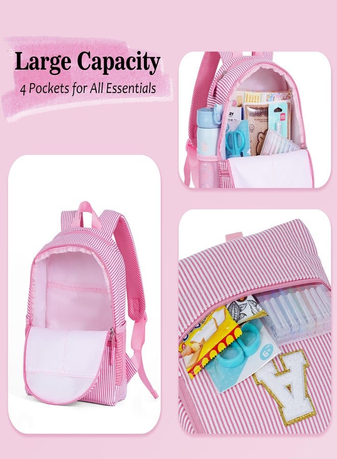 YOOLIFE Christmas Gifts For Grandkids Initial Birthday Gifts for Girls Kids Backpack for Little Girls Bookbag for Girl Toddler Gift for Daughter Pink Backpack A - Image 5