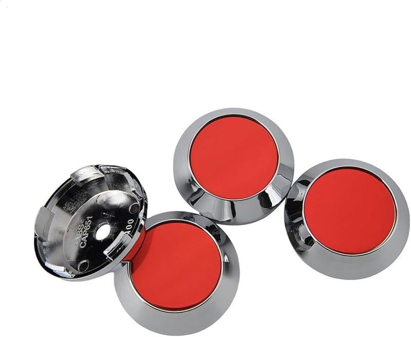 رقم 8 OD 66 ID 61 ملصق أحمر غطاء مركز العجلة 4 قطع غطاء حافة فارغ - Image 1