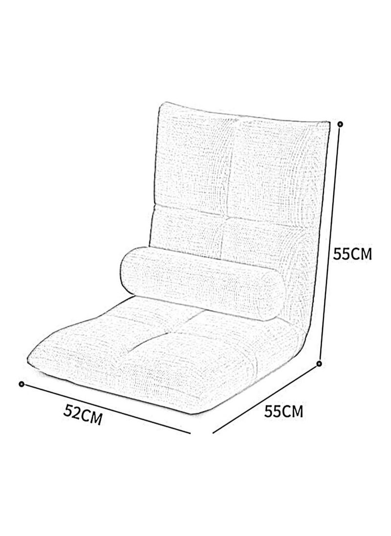 Generic - Lazy floor recliner-soft lounge floor sofa recliner with back support and cushion-Dark grey - Image 1