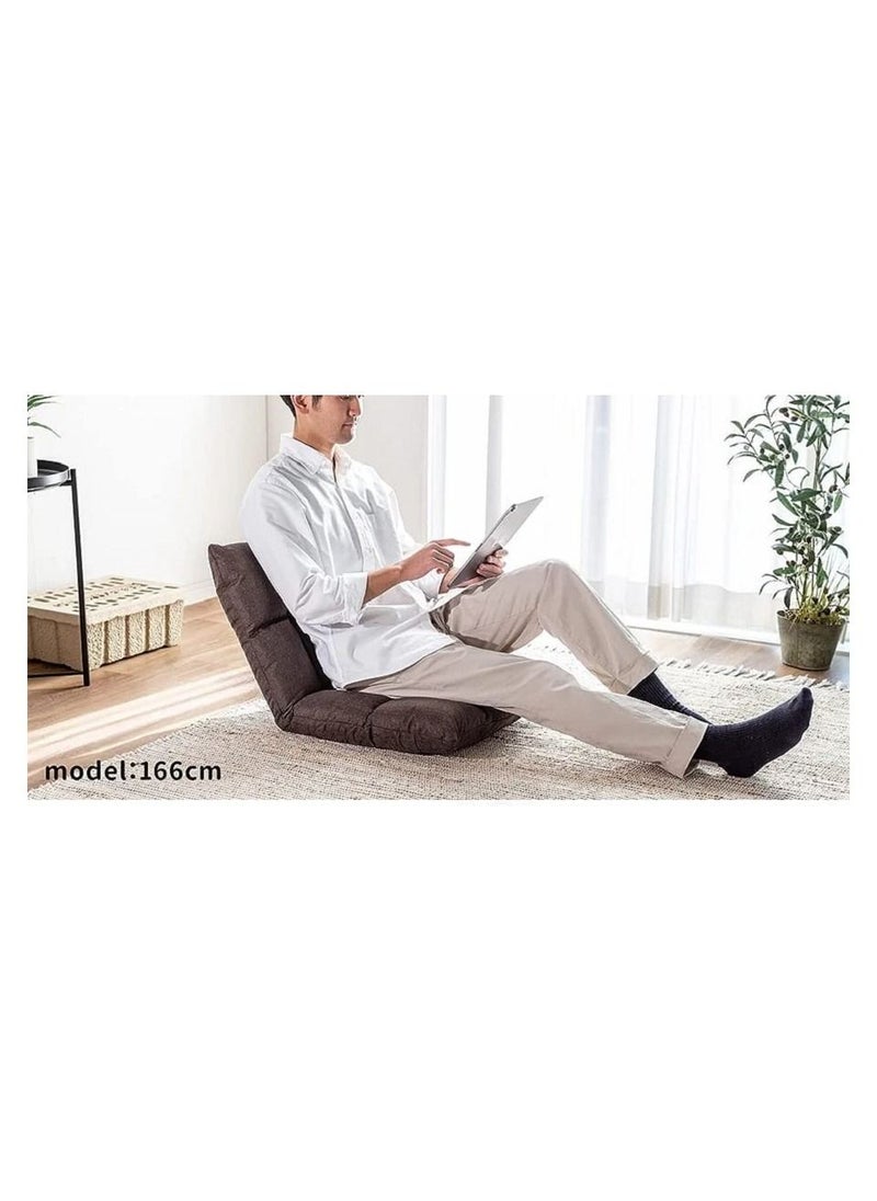 Generic - Lazy floor recliner-soft lounge floor sofa recliner with back support and cushion-Dark grey - Image 1