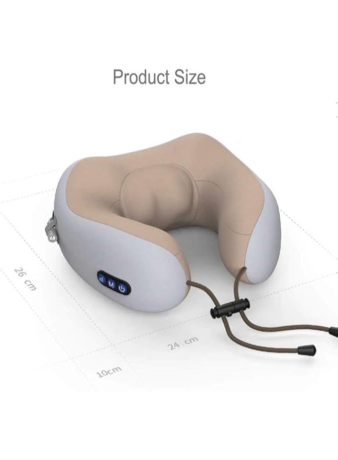 Travel Pillow with Electric Neck Massager - Portable U-Shaped Memory Foam Pillow - Soft, Comfortable & Breathable Massage Cushion for Airplane, Car, Home & Office - Image 5