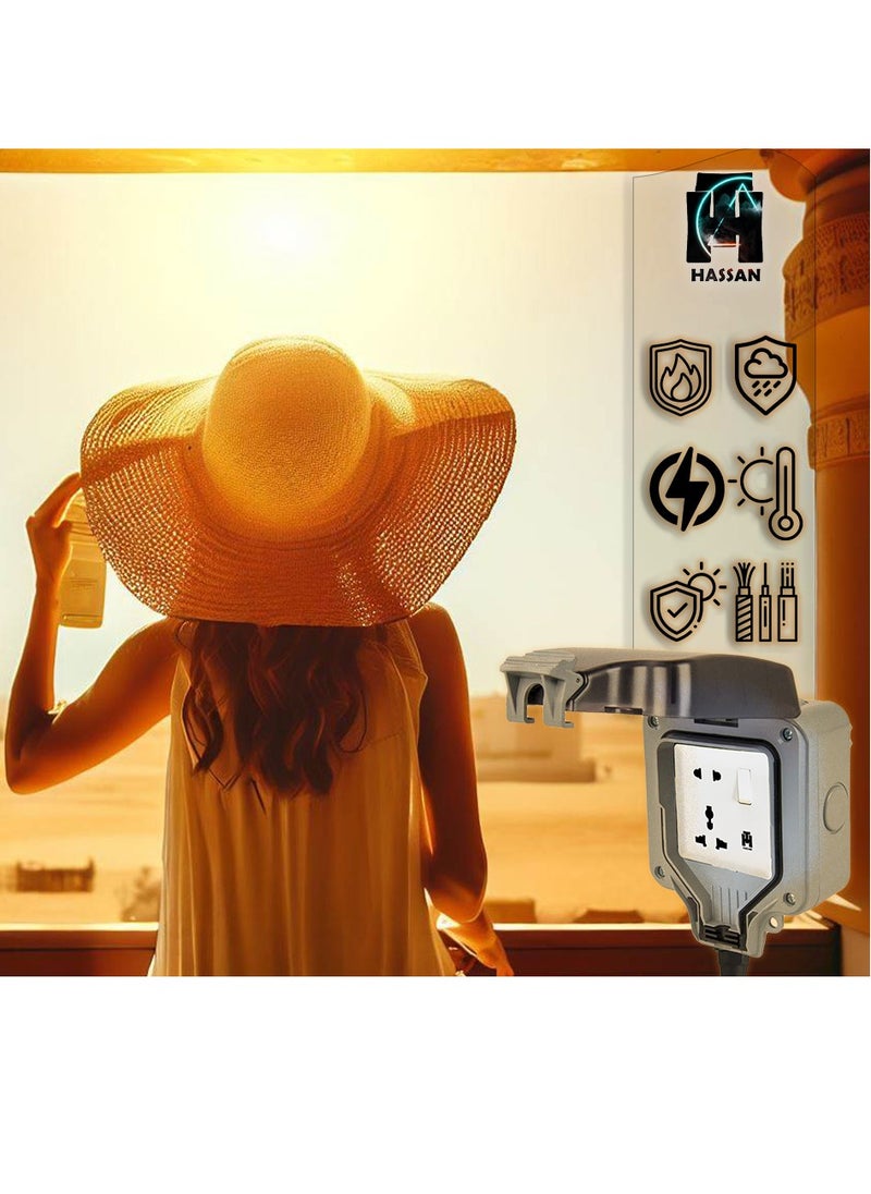Hassan Waterproof Single socket universal Extension  - Image 4