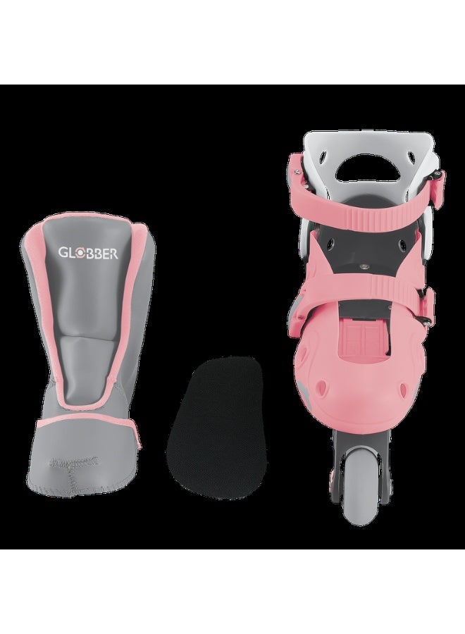 GLOBBER 2 in 1 Kids Learning Skates – Convertible Adjustable Training Skates Size 29-32 – Pastel Pink - Image 4