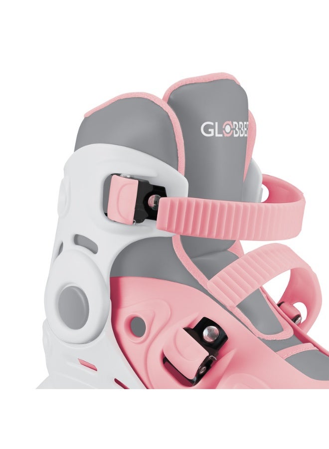 GLOBBER 2 in 1 Kids Learning Skates – Convertible Adjustable Training Skates Size 29-32 – Pastel Pink - Image 5