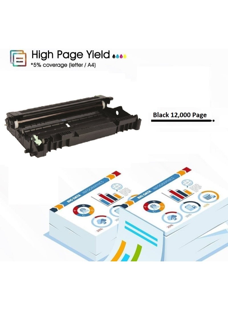 DR-2120 Black Drum Unit Replacement For Brother HL 2140, 2150N, 2170W MFC 7320, 7440, 7840W DCP 7030, 7040, 7045N (Black) - Image 4