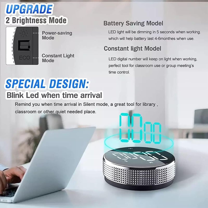 GoodTool Magnetic Rotary Timer with LED Display - Kitchen & Study Essential - Image 4