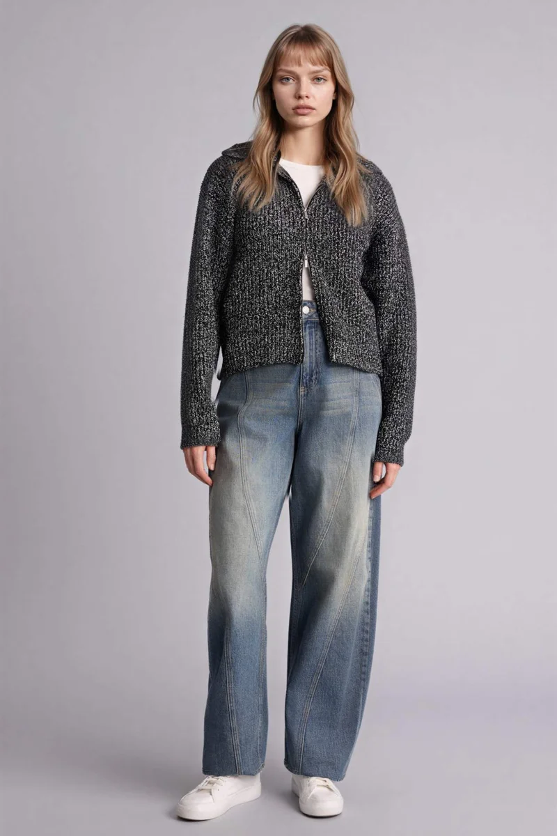 ديفاكتو Oversize Fit Hooded Cardigan