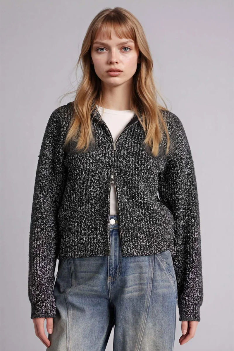 ديفاكتو Oversize Fit Hooded Cardigan