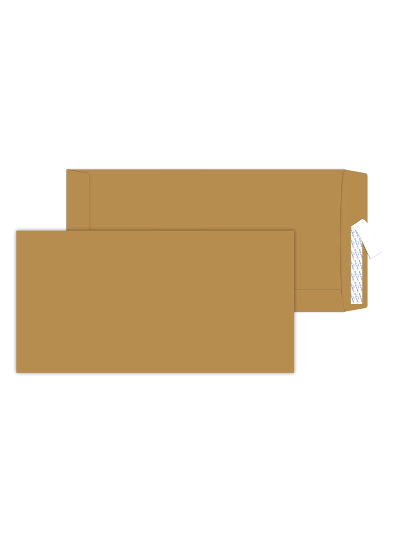 Dolphin Envelopes 4.5x9" Brown, 80 GSM, Pocket Type, Peel & Seal Closure – Pack of 50  - Image 3