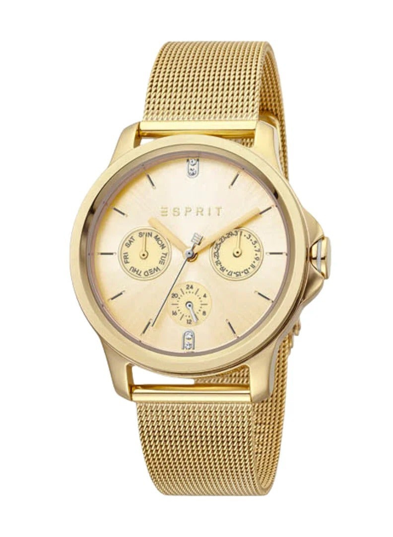 Esprit Stainless Steel Multi Function Women's Watch With Stainless Steel Gold Band ES1L145M0075 - Image 1