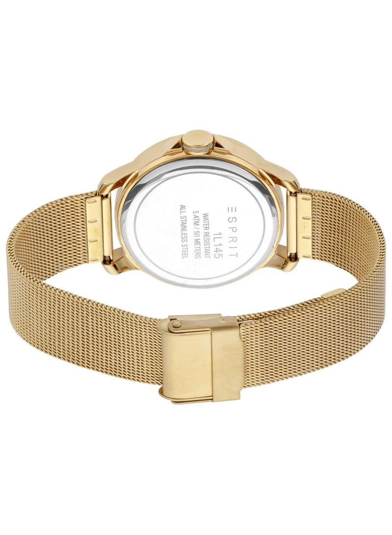 Esprit Stainless Steel Multi Function Women's Watch With Stainless Steel Gold Band ES1L145M0075 - Image 3