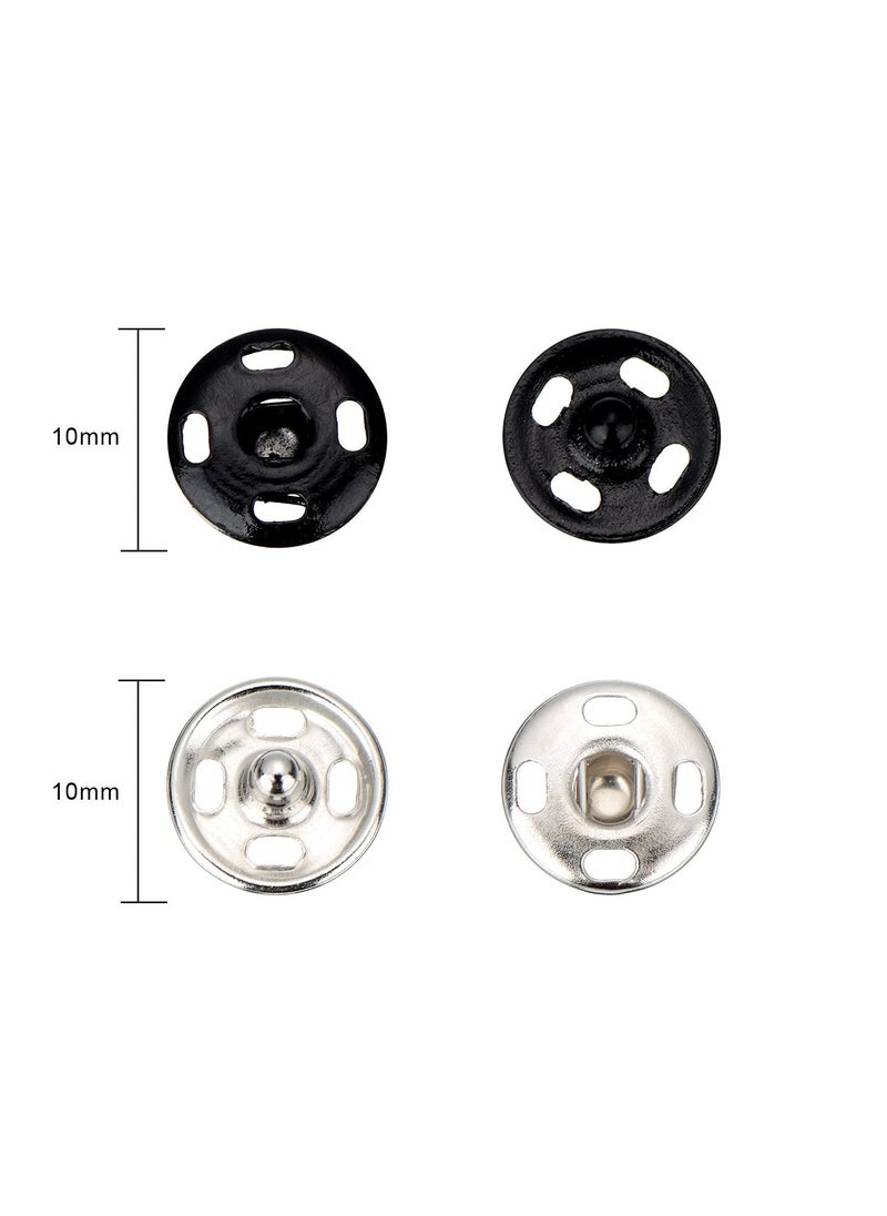 Dreamlover Dreamlover 10mm Silver and Black Snap Button Fastener Sew on Snap Buttons Press Button for Sewing Clothing Art and Crafts Spring Press Studs Popper Button Rust Proof (Pack of 120 Snap Buttons)  - Image 2