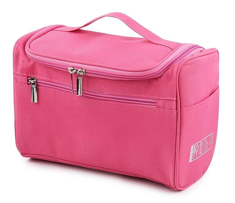 VAKRA Cosmetic Bag for Women Travel Makeup Pouch with Handle Spacious Toiletry Organizer for Girls Waterproof Zipper Vanity Kit for Lipstick Brushes Accessories - Image 1