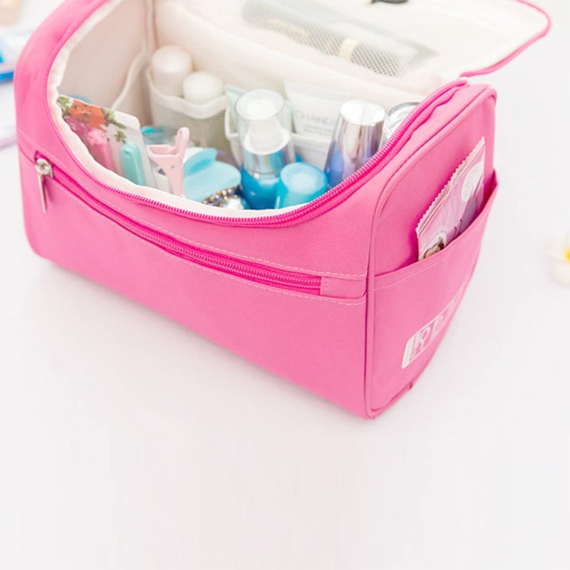 VAKRA Cosmetic Bag for Women Travel Makeup Pouch with Handle Spacious Toiletry Organizer for Girls Waterproof Zipper Vanity Kit for Lipstick Brushes Accessories - Image 4