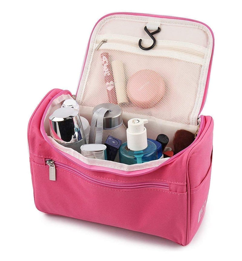 VAKRA Cosmetic Bag for Women Travel Makeup Pouch with Handle Spacious Toiletry Organizer for Girls Waterproof Zipper Vanity Kit for Lipstick Brushes Accessories - Image 3