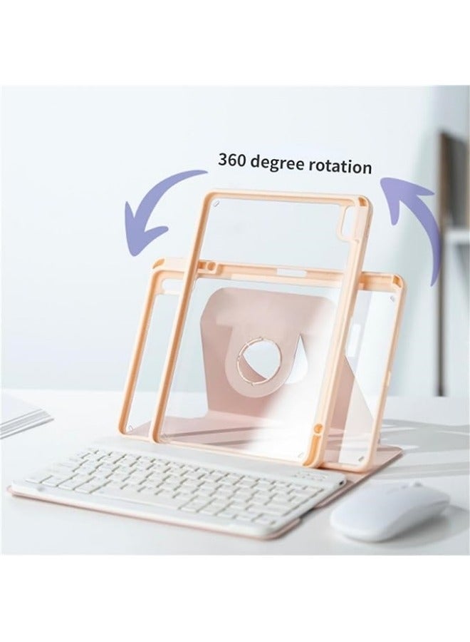 Arabic and English Keyboard Compatible with Xiaomi Mi Pad 6 / Pad 6 Pro 11 Inch 2023 Rotation Stand Leather Case with Pen Slot Keyboard and Mouse