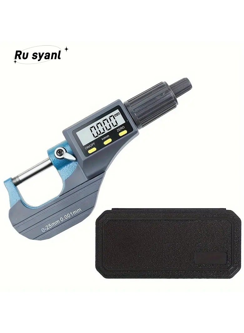Ru syanl Digital Micrometer - Outside Micrometer Precision Measuring Tool 0-25 mm Inch/Metric 0.00005"/0.001 mm - Machinist Thickness Gauge Tool with Large LCD Display - Image 1