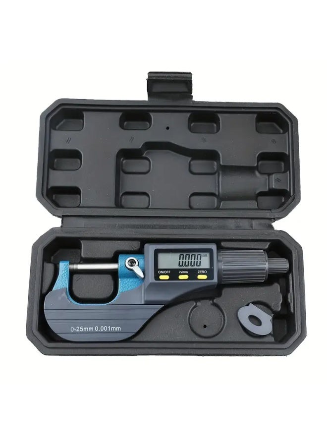 Ru syanl Digital Micrometer - Outside Micrometer Precision Measuring Tool 0-25 mm Inch/Metric 0.00005"/0.001 mm - Machinist Thickness Gauge Tool with Large LCD Display - Image 2
