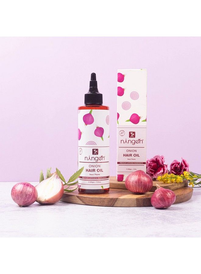 ningen Onion Hair Oil I Power Of Soya And Thyme I Dermatologically Tested Paraben Free I Helps Reduce Hair Fall Promote Hair Growth And Moisture I 200Gbrown - Image 3