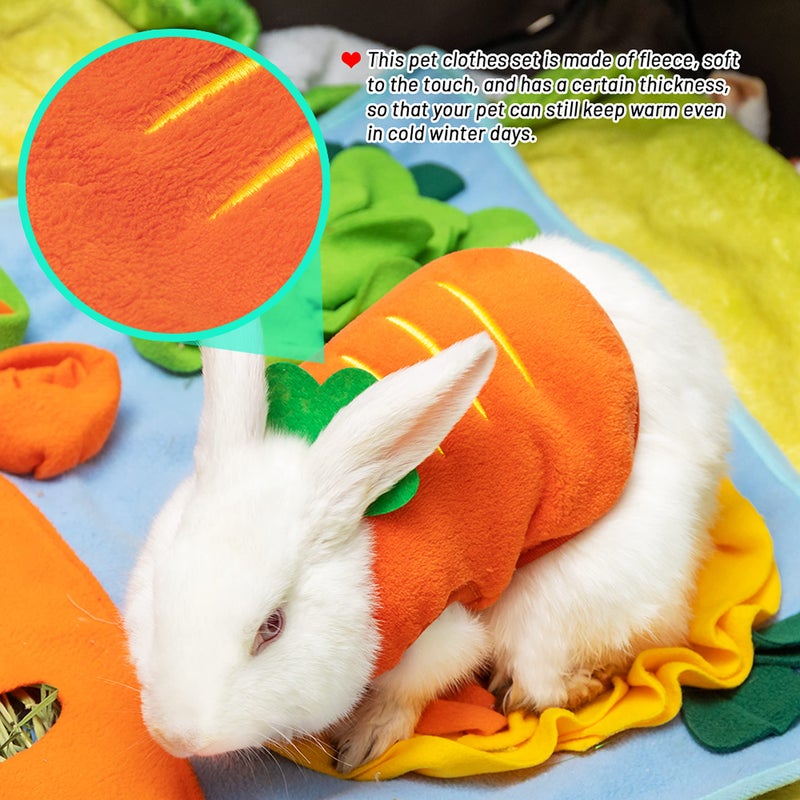 IPRAVOCI Guinea Pig Clothes - Cute Fleece Warm Pet Outfits for Rabbit Bunny Ferrets Chinchillas Kitten Chihuahua, etc. Small Animals - Strawberry Carrot Shape Cozy Vest Pet Costume - Image 4