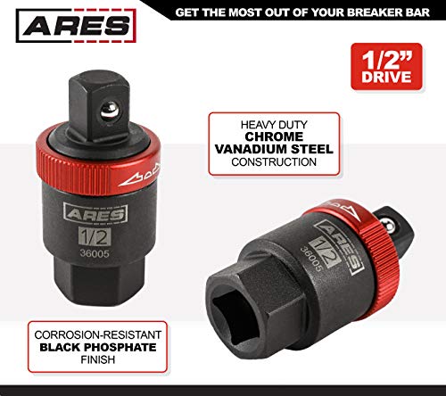 ARES 36005-1/2-Inch Drive Ratcheting Breaker Bar Adapter - Converts Breaker Bar or Sliding T-Handle into Ratchet - Reversible Ratcheting Mechanism with Anodized Switch Collar - Image 2