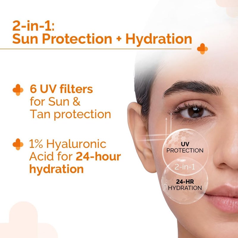 THE derma Co DERMA CO 1% HYALURONIC SUNSCREEN AQUA GEL SPF50 30G - Image 4