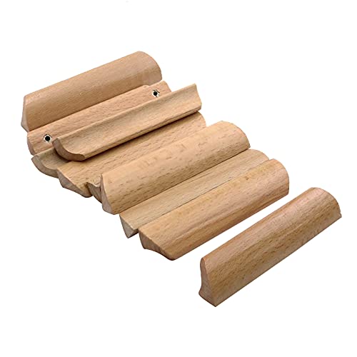 Tsnamay مقابض أثاث خشبية صلبة 10 قطع 4.84 بوصة، مقابض خشبية مطلية بسلاسة، مقبض سحب خزانة، مسافة الثقب 3.78 بوصة - Image 3