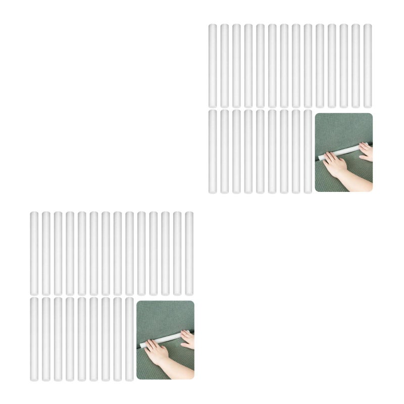 2pcs Sofa Slipcover Tuck Grips 35pcs Foams Thicker Stretch Non Stick Stays Furniture Protector For Cushion Armchairs Sofa Cover Stay In Place Pet Owners White - Image 3
