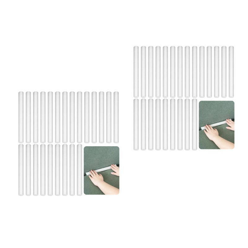 2pcs Sofa Slipcover Tuck Grips 35pcs Foams Thicker Stretch Non Stick Stays Furniture Protector For Cushion Armchairs Sofa Cover Stay In Place Pet Owners White - Image 2