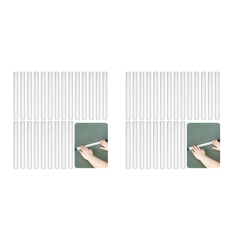 2pcs Sofa Slipcover Tuck Grips 35pcs Foams Thicker Stretch Non Stick Stays Furniture Protector For Cushion Armchairs Sofa Cover Stay In Place Pet Owners White - Image 5