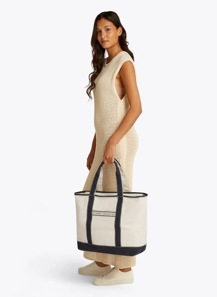 تومي هيلفيغر Logo Detail Zip Over Tote