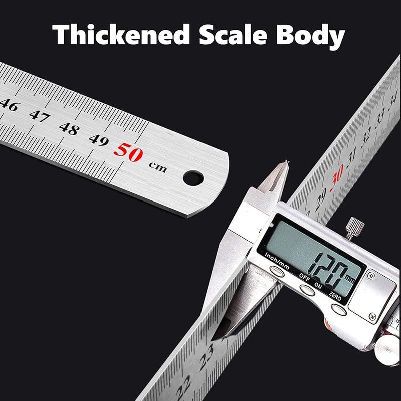50cm Steel Ruler Adjustable Aluminum Marking Tool For Woodworking Furniture Construction - Image 4