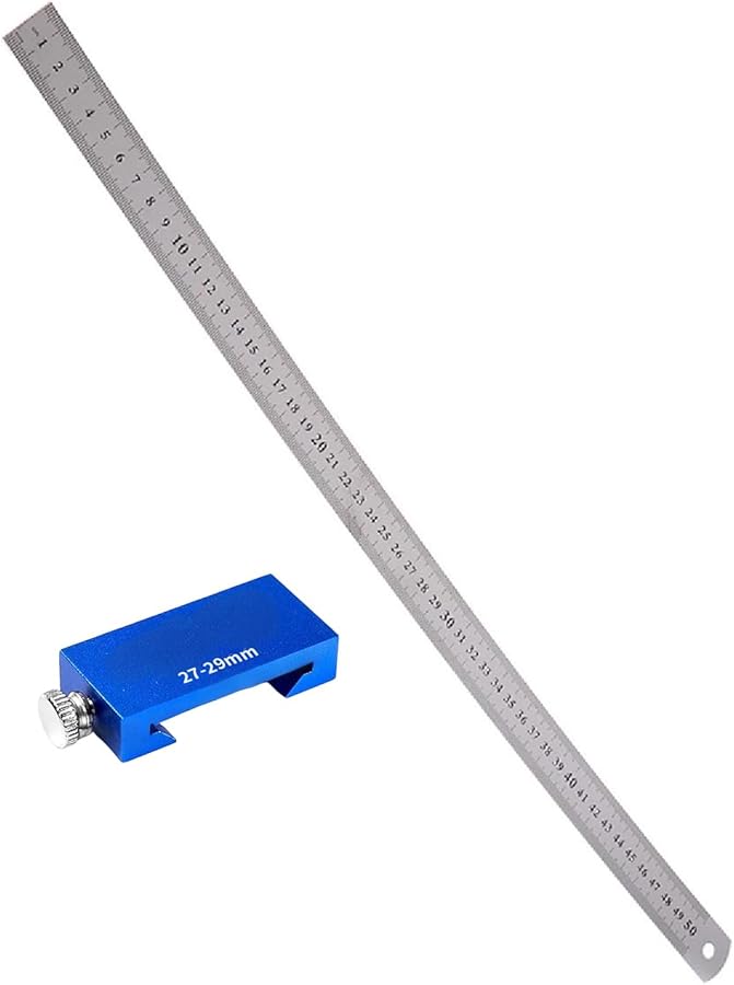 50cm Steel Ruler Adjustable Aluminum Marking Tool For Woodworking Furniture Construction - Image 1