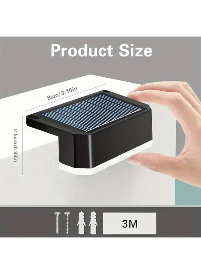 6 Pcs Solar Step Lights Lithium Battery White Light For Fence Patio Deck Yard - Image 3