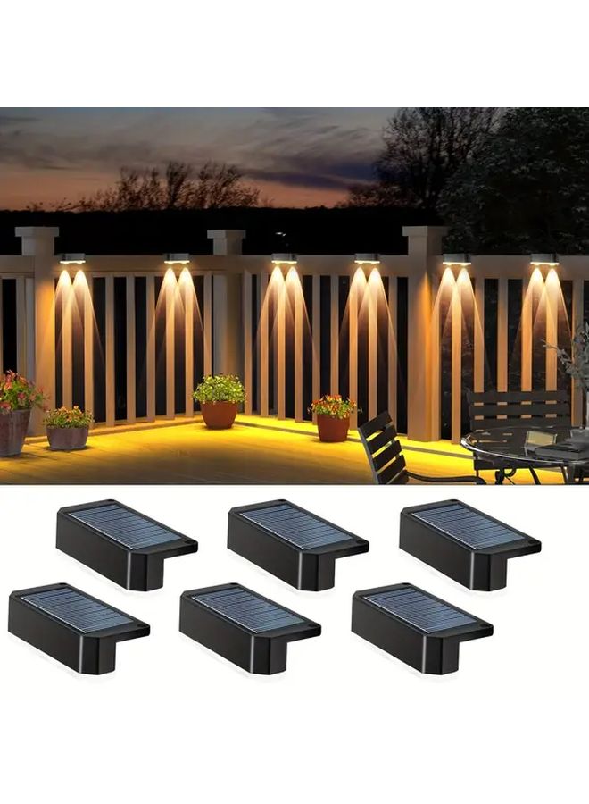 6 Pcs Solar Step Lights Lithium Battery White Light For Fence Patio Deck Yard - Image 2