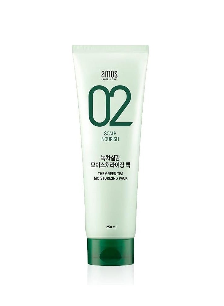 AMOS PROFESSIONAL The Green Tea Moisturizing Hair Mask 8.45 oz (250ml) Nourishing and Moisturizing Hair Mask for Hair Growth Deep Conditioner Korean Hair Growth Mask - Image 1