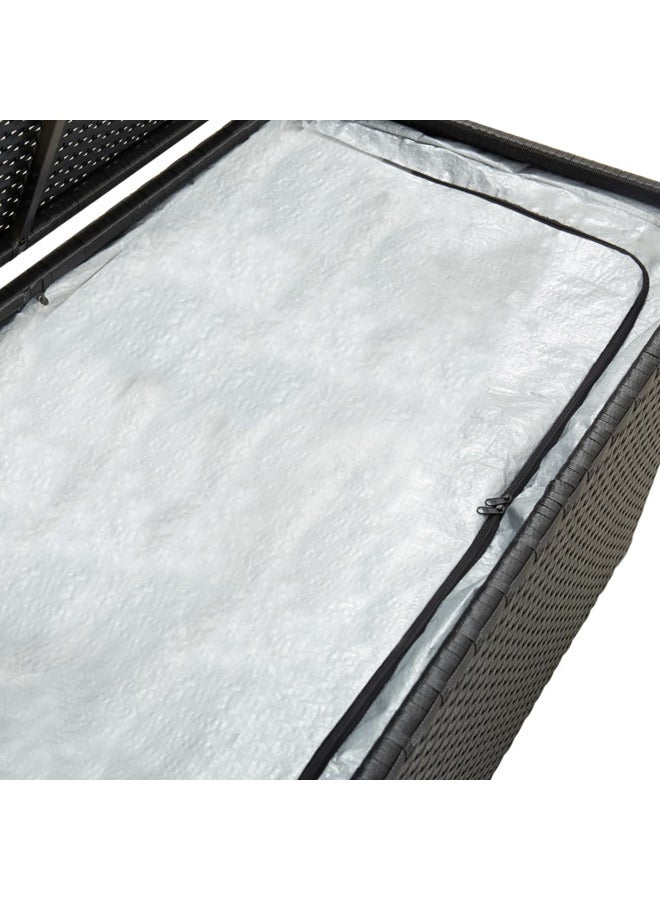 فيداكسل vidaXL صندوق تخزين للحديقة بولي روطان 100×50×50 سم أسود - Image 3