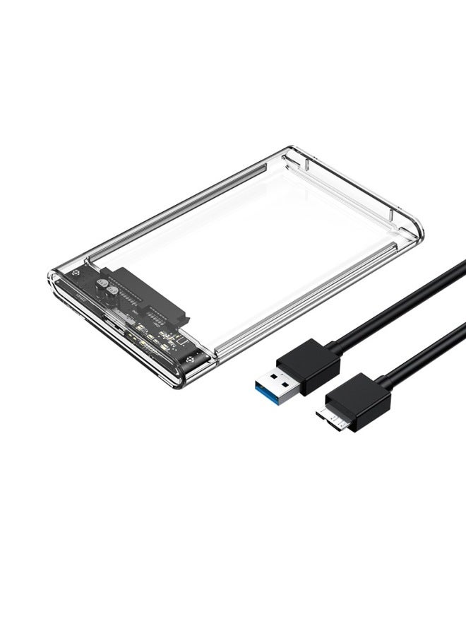 صندوق القرص الصلب المحمول الشفاف USB3.0 مقاس 2.5 بوصة، صندوق القرص الصلب للكمبيوتر المحمول، القرص الصلب التسلسلي SATA ثابت - اللون: مصقول 3.0 - Image 2