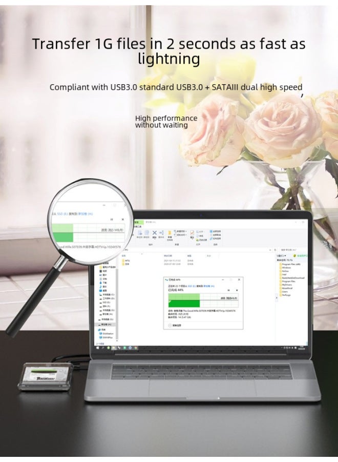 صندوق القرص الصلب المحمول الشفاف USB3.0 مقاس 2.5 بوصة، صندوق القرص الصلب للكمبيوتر المحمول، القرص الصلب التسلسلي SATA ثابت - اللون: مصقول 3.0 - Image 5