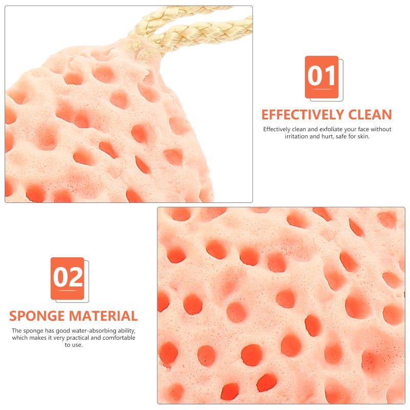 Exfoliating Face Body Shower Sponges Set Green Orange Pink Portable Gentle Wash Travel - Image 4