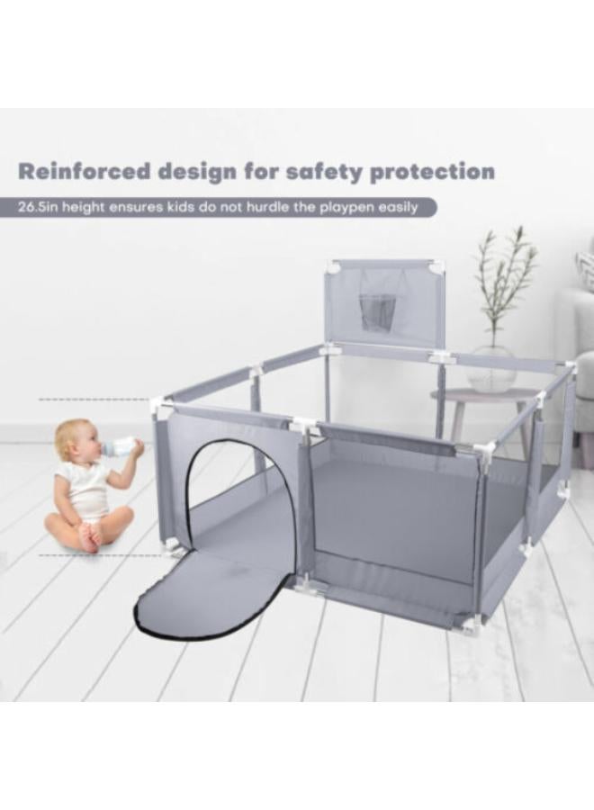 Baby Playpen with basket for Babies and Toddlers Baby Fence Baby Play Yards for Indoor & Outdoor 127*127*66(Grey)CODE / 159 - Image 2
