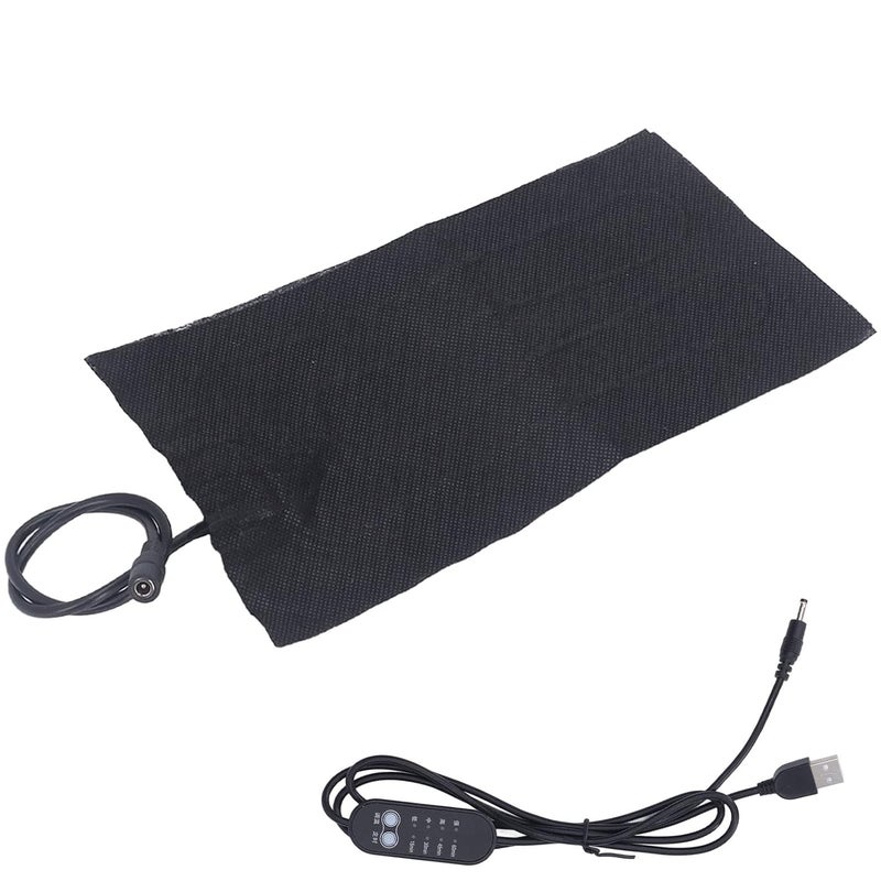 DC5V 3.9 x 7.9in 70¨H to 140¨HElectric Cloth Heater Pad USB 4 Shift Adjustable Timing Foldable Carbon Fiber Washable for Clothes Seat Pet Warmer Back Neck,Electric Heating Pads, Electric Heating P - Image 1