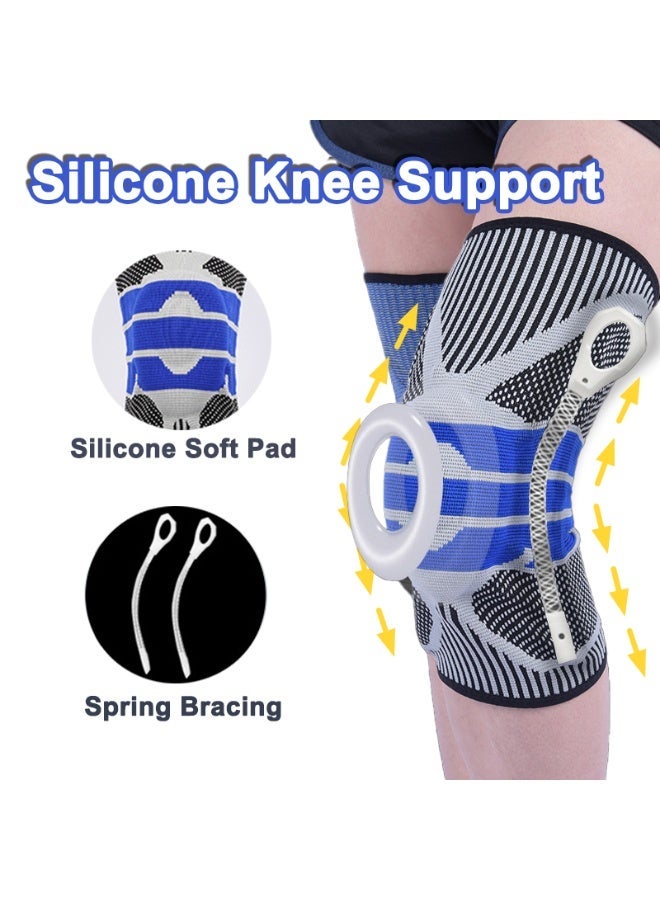 بمعنى سحر بمعنى حديقة دعامة ركبة سيليكونية ماصة للصدمات - وسادات ركبة رياضية احترافية - دعامة ركبة متعددة الأغراض - دعامة ركبة مريحة وجيدة التهوية - لكرة القدم، الصالات الرياضية، كرة السلة، التزلج - Image 2