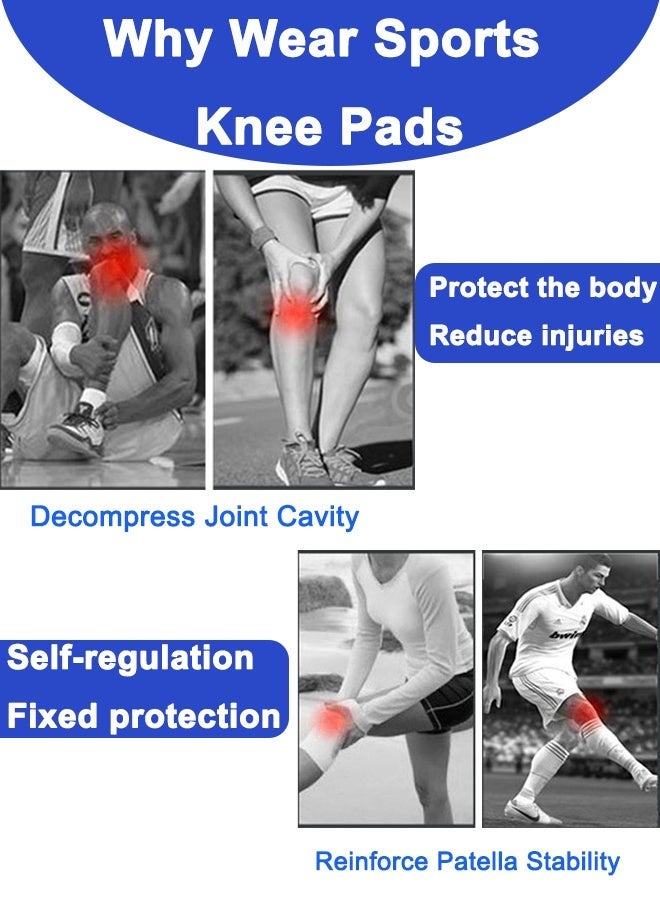 بمعنى سحر بمعنى حديقة دعامة ركبة سيليكونية ماصة للصدمات - وسادات ركبة رياضية احترافية - دعامة ركبة متعددة الأغراض - دعامة ركبة مريحة وجيدة التهوية - لكرة القدم، الصالات الرياضية، كرة السلة، التزلج - Image 4