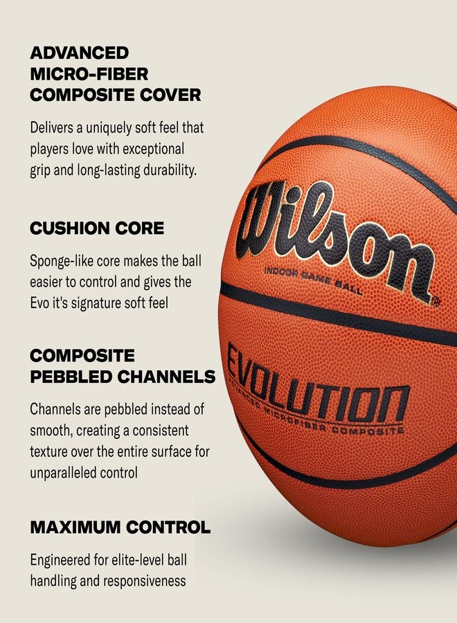 WILSON Evolution Indoor Game Basketball, Green, Size 6-28.5" - Image 5