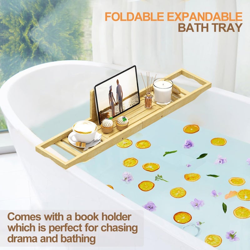 Teakhzct Bathtub Tray Caddy - Bath Tray - Bath Tub Table Tray Caddy - Bamboo Bath Tray for Tub - Image 5